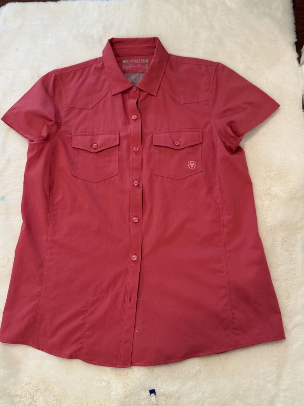 Ariat Tek Womens Western Ventek Slate  Pink Shirt Sz Medium